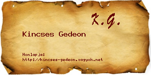 Kincses Gedeon névjegykártya